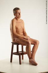 Nude Man White Sitting poses - simple Slim Short Grey Sitting poses - ALL Realistic